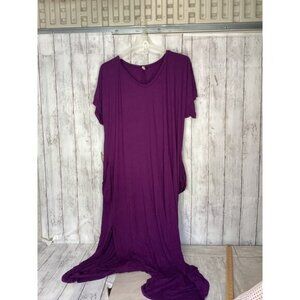 acubi mermaidcore fairycore Isaac Leiv Women's V-Neck Long Sleeve Purple Dress